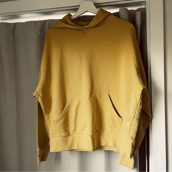 Weworewhat Daniele Bernstein Oversized Cotton Hoodie Sand Yellow Relaxed Fit - Picture 2 of 6